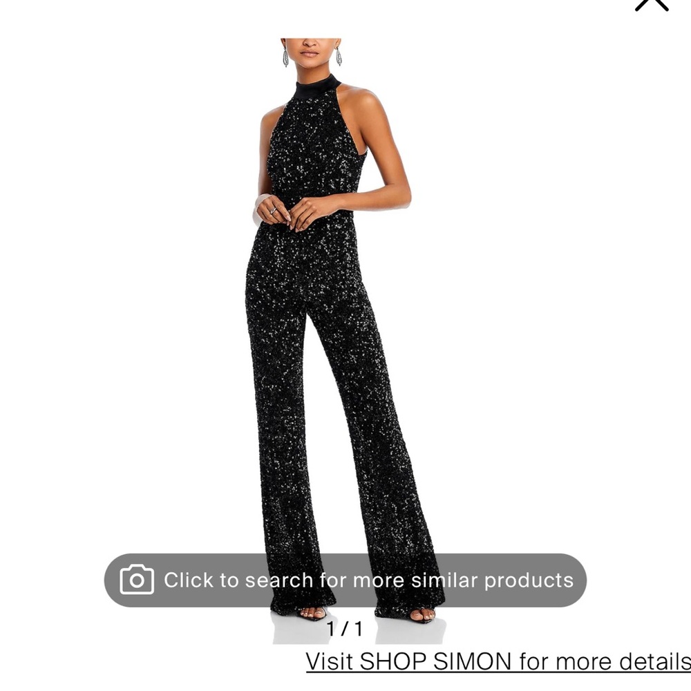 Black Sequin Halter Jumpsuit